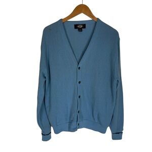 Vintage Cardigan Men XL Light Blue‎ Button Up Sweater Grandpa Knitwear